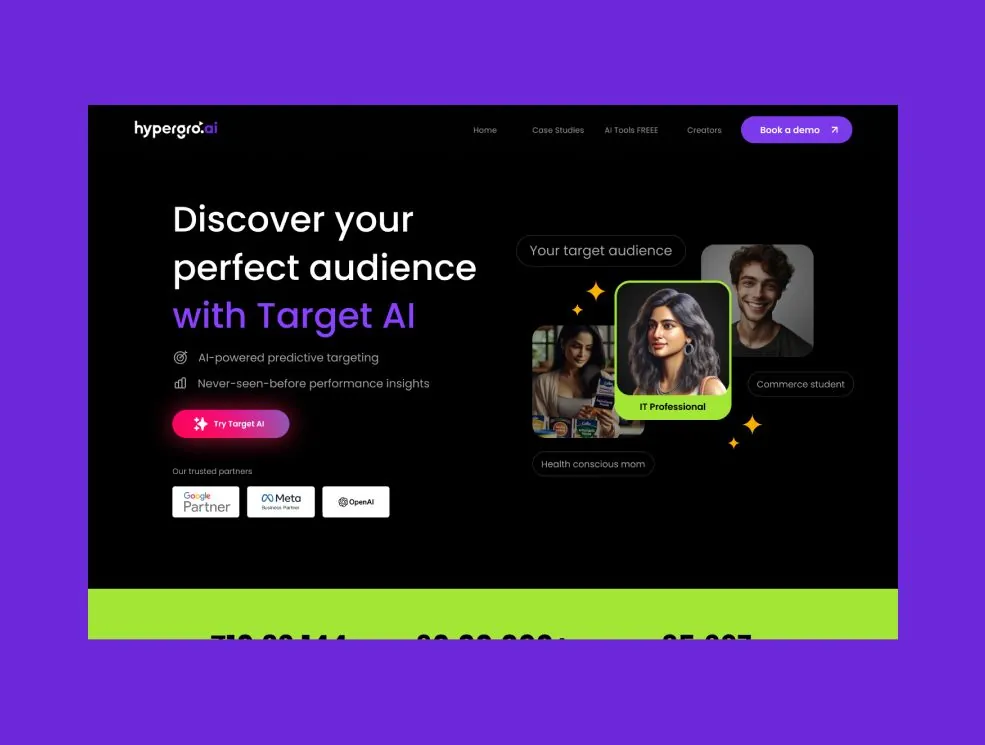 Hypergro.ai Target AI landing page